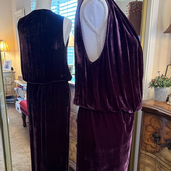 Young Fabulous & Broke Velvet Maxi Dress in Deep Purple with a High Slit - Picture 4 of 13